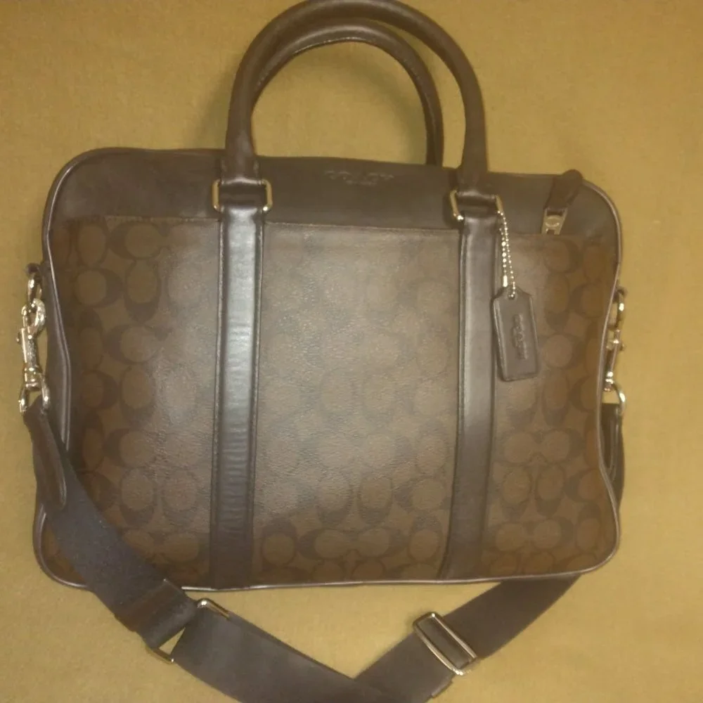 ❤️COACH Perry Slim Laptop Briefcase Bag + Shoulder Strap and Dustbag